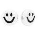 Acrylic beads Smiley White-black